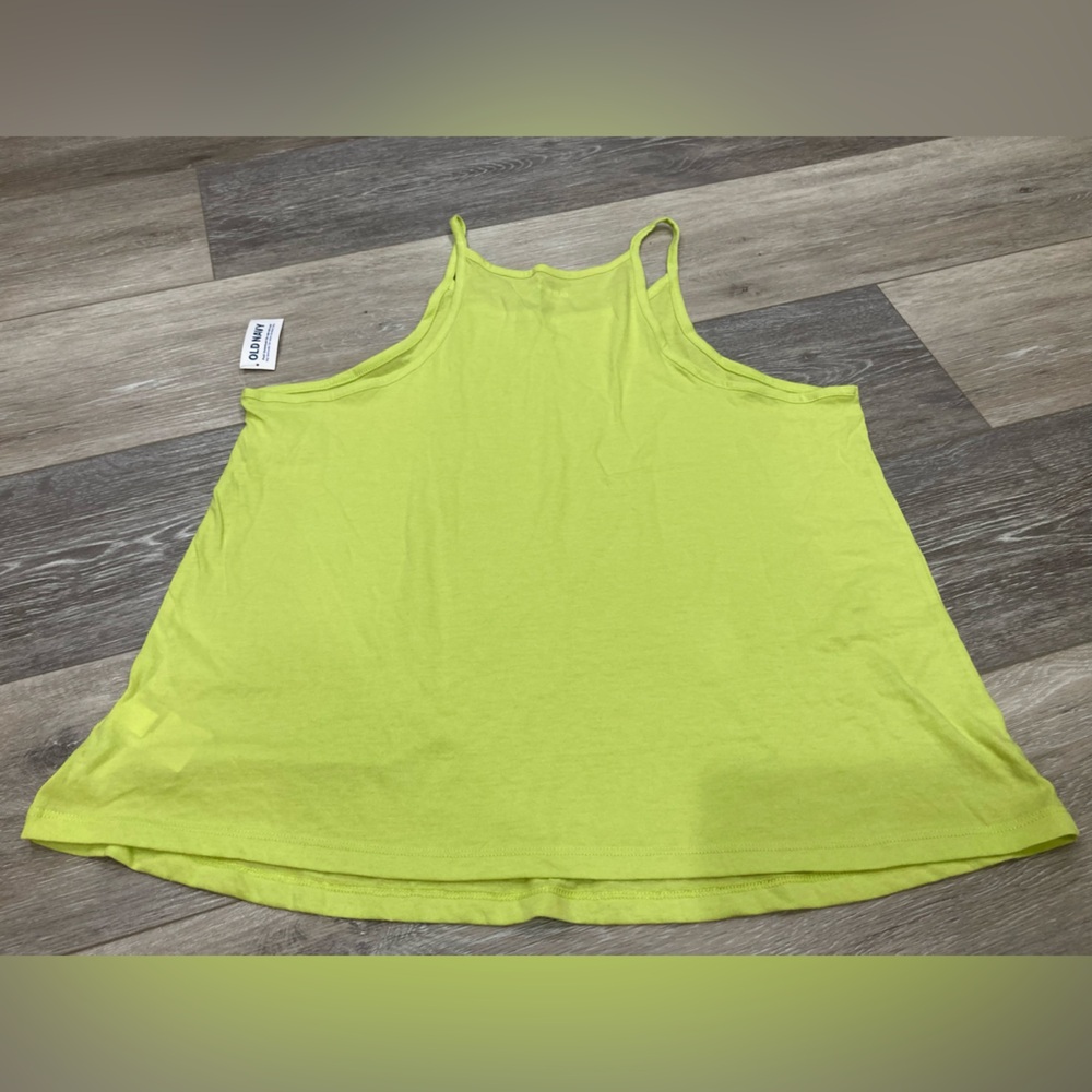 Old Navy Spaghetti Strap Shirt Bundle Lot- Cream and Neon Green Large Cotton - Picture 6 of 10